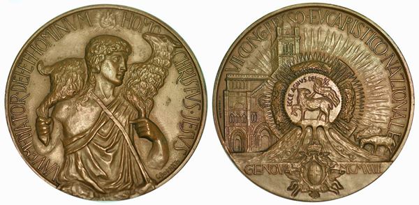 GENOVA. Congresso Eucaristico Nazionale 1923. Medaglia in bronzo 1923.