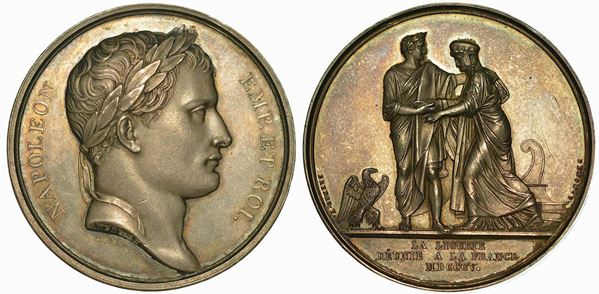GENOVA. Annessione della Liguria alla Francia. Medaglia in argento 1805.