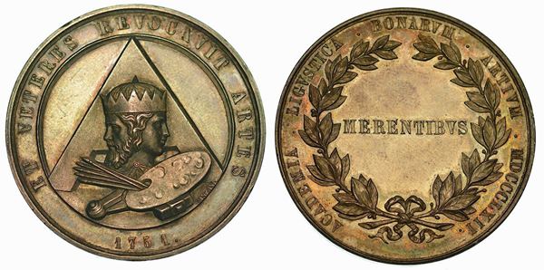GENOVA. Accademia Ligustica di Belle Arti. Medaglia premio in argento 1862.