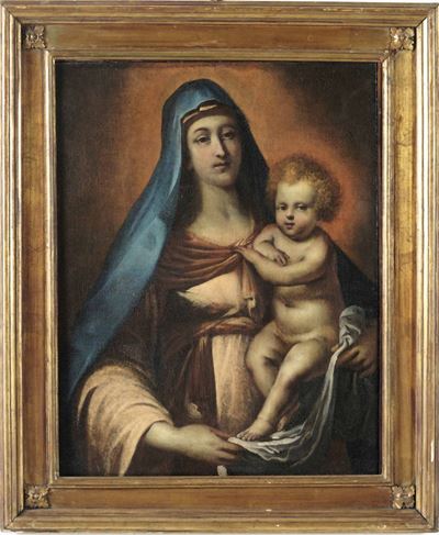 Scuola Veneta del XVII Secolo Madonna con Bambino