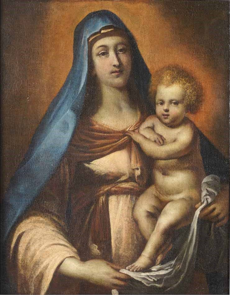 Scuola Veneta del XVII Secolo Madonna con Bambino
