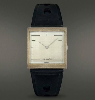 Hermes - Buckingham By Corum Orologio a Carica Manuale di Forma Quadrata con Cassa in Argento 925...