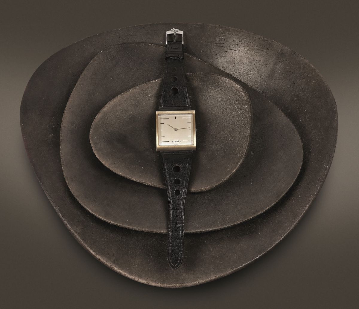 Hermes - Buckingham By Corum Orologio a Carica Manuale di Forma Quadrata con Cassa in Argento 925...