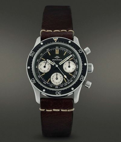 Movado - Super Sub Seacronografo Sportivo a Carica Manuale in Acciaio a Tre Contatori.