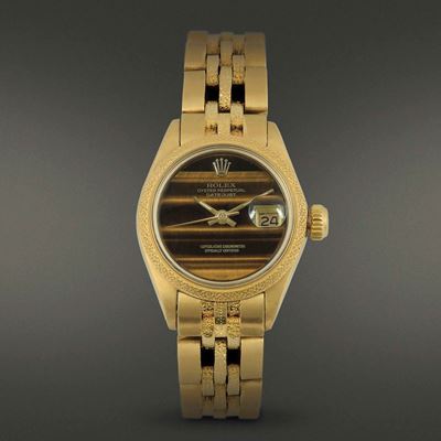 Rolex - Datejust Lady "corteccia"orologio a Carica Automatica in Oro Giallo 18 Kt con Cassa Oyste...