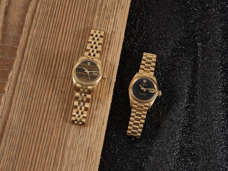 Rolex - Datejust Lady "corteccia"orologio a Carica Automatica in Oro Giallo 18 Kt con Cassa Oyste...