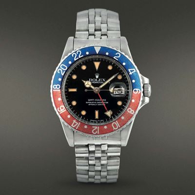 Rolex - Gmt Master Pepsi “spider Dial”orologio Sportivo a Carica Automatica in Acciaio con Datari...