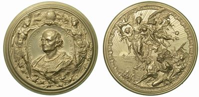 Genova. Cristoforo Colombo, 1451-1506. IV Centenario della Scoperta Dell'america. Medaglia in Pio...