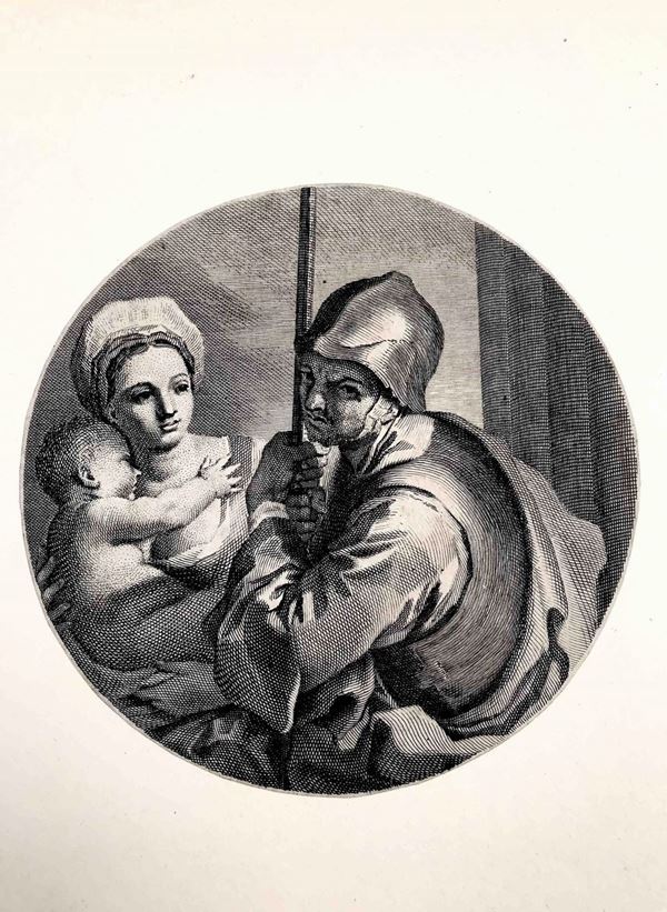 Joseph Wagner (1707-1780) da Francesco Solimena (1657-1747) Maria con Bambino ed armigero