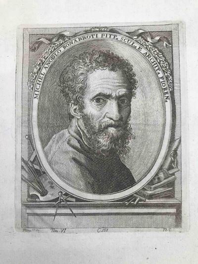 Tommaso Piroli (1757-1824), Due Incisioni Ritratto di Michelangelo Buonarroti