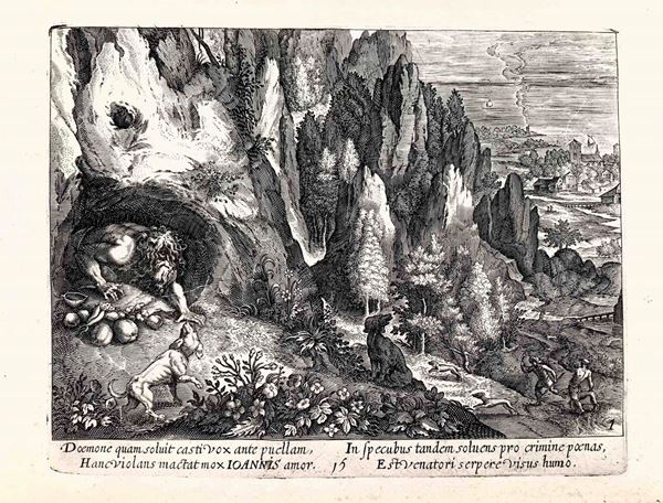 Thomas De Leu (1560-1620). 4 incisioni da "Oraculum Anachoreticum".