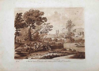 Richard Earlom (1743-1822) da Claude Lorrainedue Incisioni Paesaggio, Londra 1775 e Abside, Londr...