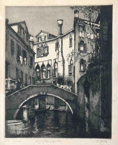 Venezia - Pericle Menin (1880-1940) Calle D’estate