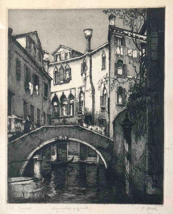 Venezia - Pericle Menin (1880-1940) Calle d’estate