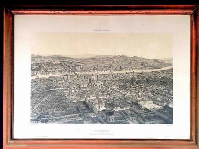 Firenze - Alfred Guesdon (1808-1878) Florence Vue Prise Au Dessus De S.ta Maria Dell’annuziata da...