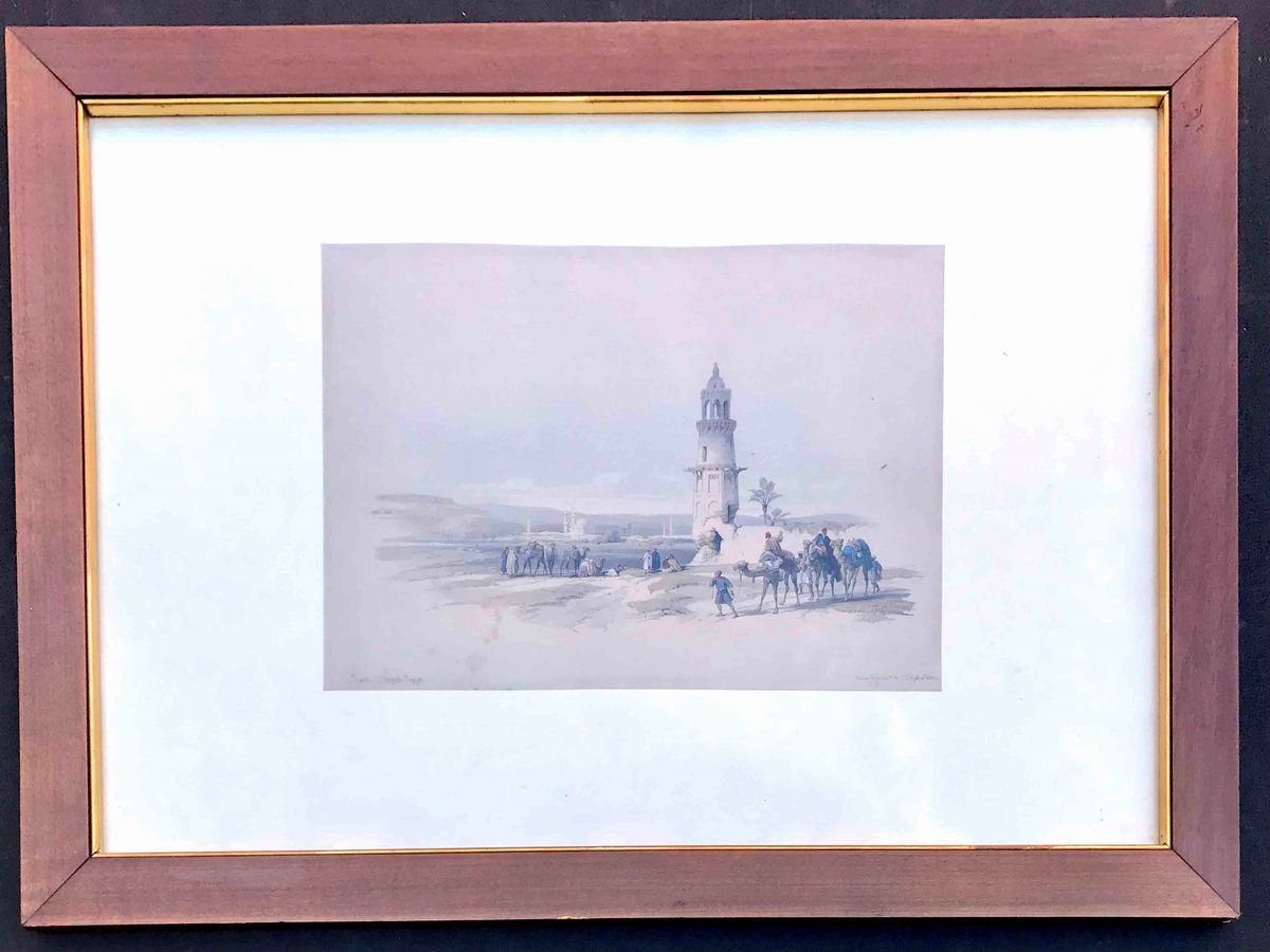 David Roberts (1796-1864). 3 Litografie Acquerellate Dall’importante Opera Egypt & Nubia