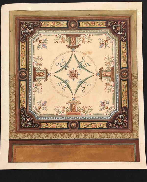 Carlo Codebue (XIX-XX secolo) Progetto per soffitto