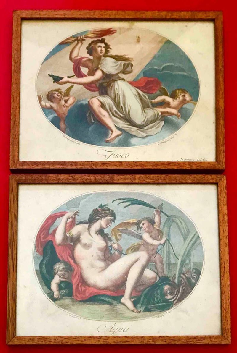 Giuseppe Rosaspina 1783 -1832) da Giovanni Battista Copriani Il Fuoco e l’Acqua  - Auction Over 300 lots on offer - Cambi Casa d'Aste