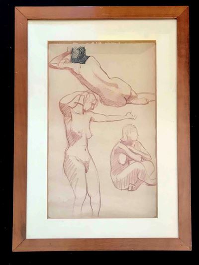 Roger Camille Vergnot (XX Secolo) Nudi Femminili, in Cornici