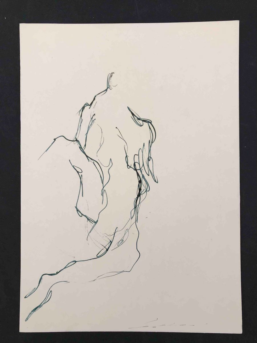 Ernesto Treccani - Due Disegni con Autentica Figure