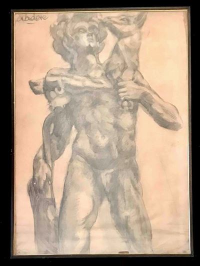 Autore degli Anni'30 Giovane con Capretta