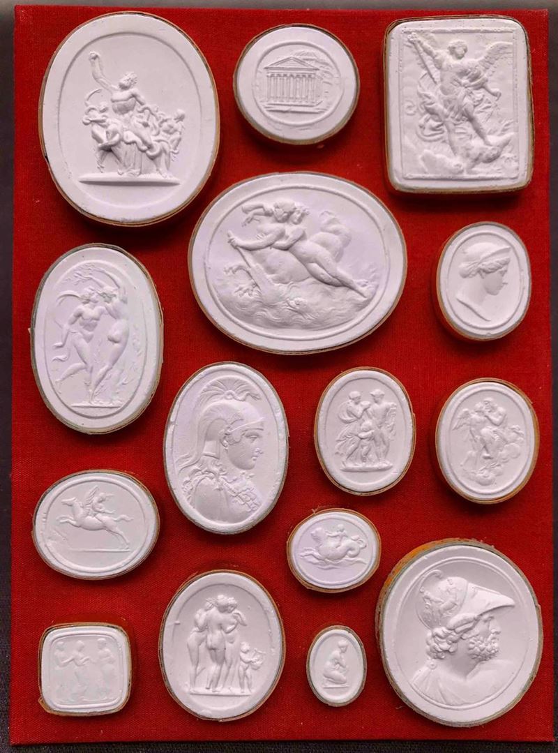15 calchi da pietre incise, gesso. Roma XIX-XX secolo  - Auction Over 300 lots on offer - Cambi Casa d'Aste