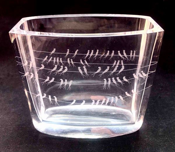 Originale vaso in cristallo molato