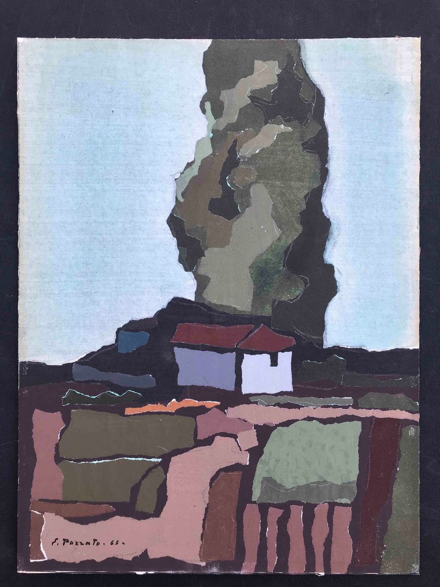 Epifanio Pozzato (biella 1931 - 2007) Paesaggio con Grande Albero