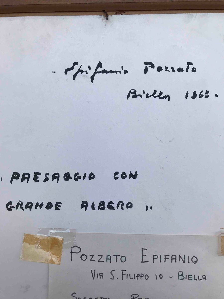 Epifanio Pozzato (biella 1931 - 2007) Paesaggio con Grande Albero