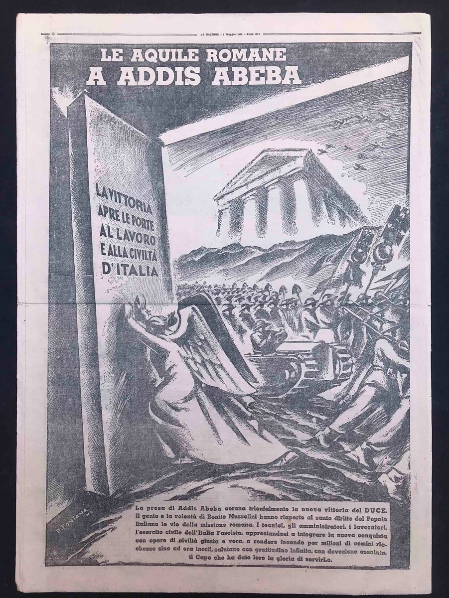 La Nazione Front Page e Retro di 4 Numeri con Avvenimenti Storici