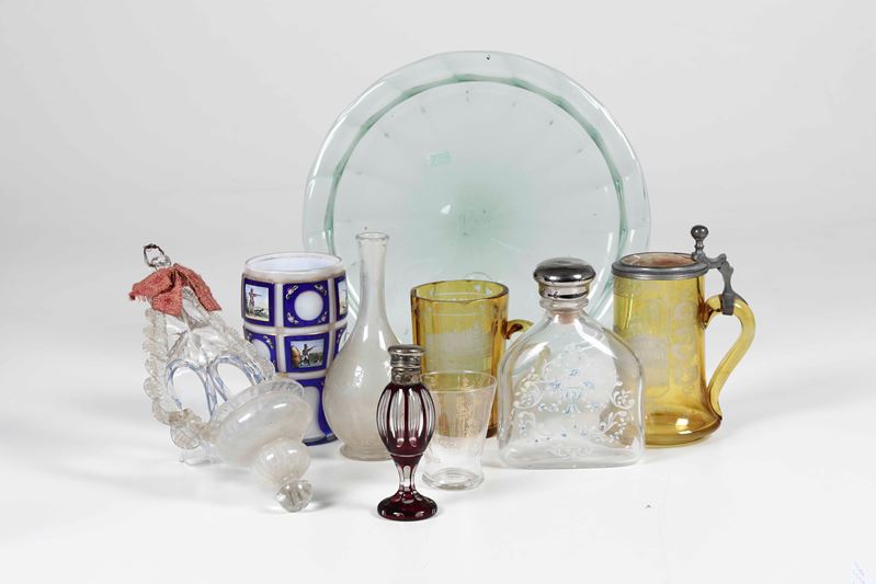 Nove diversi vetri XVIII - XX secolo  - Auction Antiques and paintings - Cambi Casa d'Aste