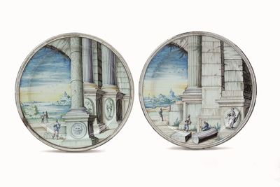 Coppia di Piattipavia, Manifattura Imbres o Rampini, 1680-1700