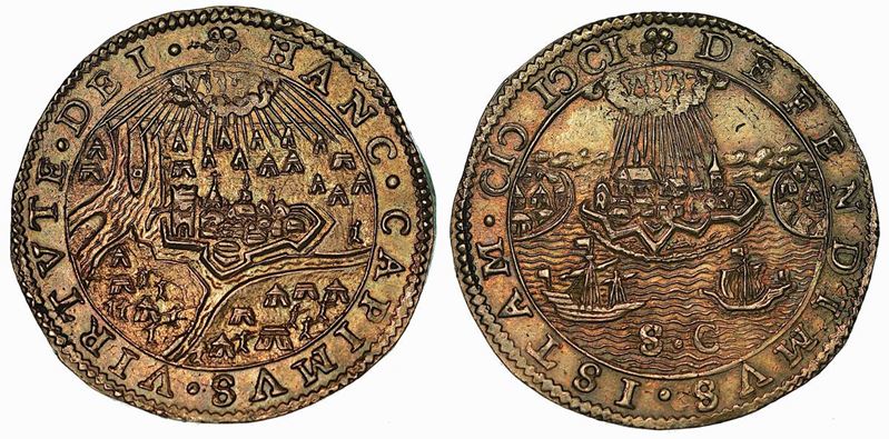 Maurice d'Orange conquista Rhinberg. Gettone in argento 1601.  - Auction Numismatics - Cambi Casa d'Aste