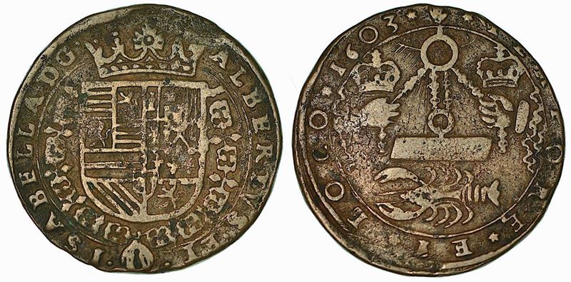 Ambrogio Spinola assedia Ostenda (1603). Gettone in rame 1603.  - Auction Numismatics - Cambi Casa d'Aste