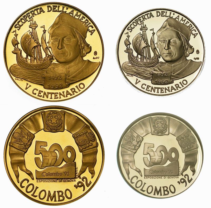 COLOMBO. Lotto di due medaglie.  - Auction Numismatics - Cambi Casa d'Aste