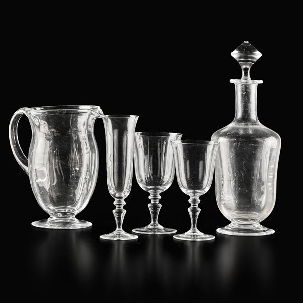 Servizio di calici. Murano, probabilmente Nason e Moretti, XX secolo 