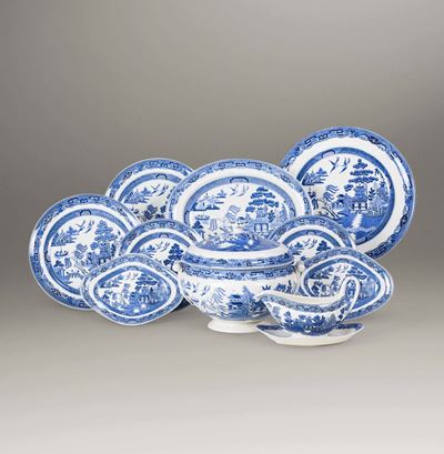 Servizio da Tavola "willow"inghilterra, Manifattura Wedgwood, Seconda Metà del XX Secolo
