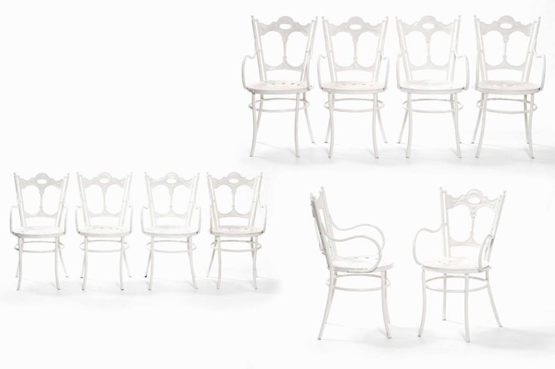 Dieci sedie da giardino in metallo laccato  - Auction 20th century furniture - Cambi Casa d'Aste