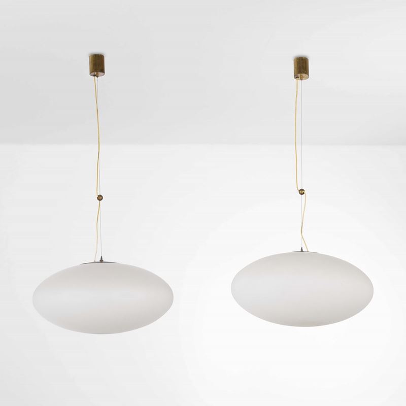 Gaetano Scolari : Due lampade a sospensione mod.1187  - Auction Design - Cambi Casa d'Aste