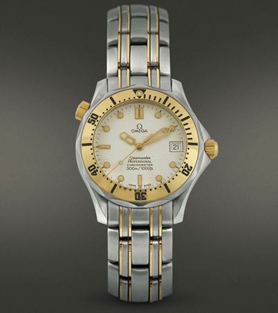 Omega - Seamasterorologio Solo Tempo a Carica Automatica, con Cassa e Bracciale in Acciaio e Oro ...