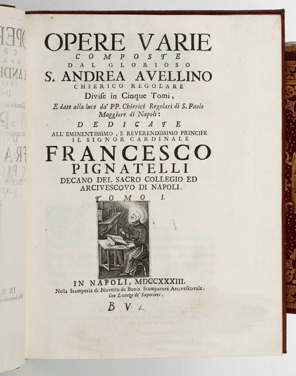 Andrea Avellino - Opere Varie...Tomi I e II, in Napoli nella Stamperia di Novello de Bonis, 1733