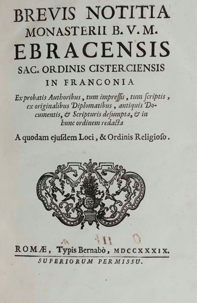 Brevis Notitia Monasterii Ebracensis...romae, Typis Bernabò, 1739.