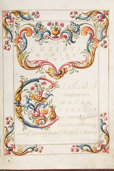 Diploma di Laurea - Manoscritto Laurea Bolognese, 1650