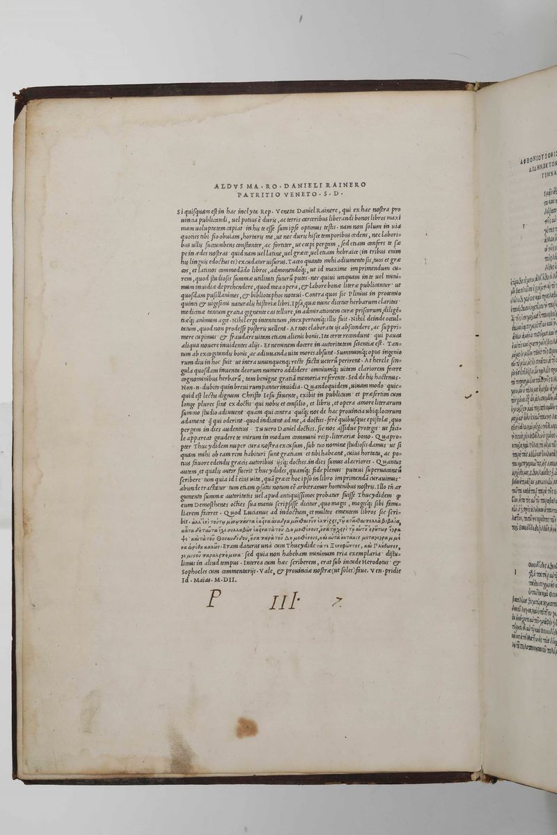 Tucidide - Thucydides, Venezia, Aldo Manuzio, 1502