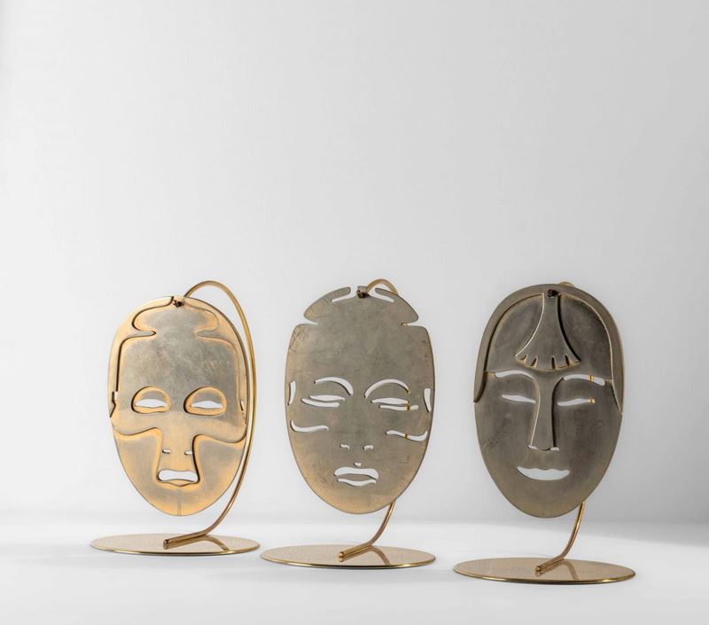 Lidia Selva : Trittico sculture "Le Maschere d'Oro"  - Asta Design 200 - Cambi Casa d'Aste