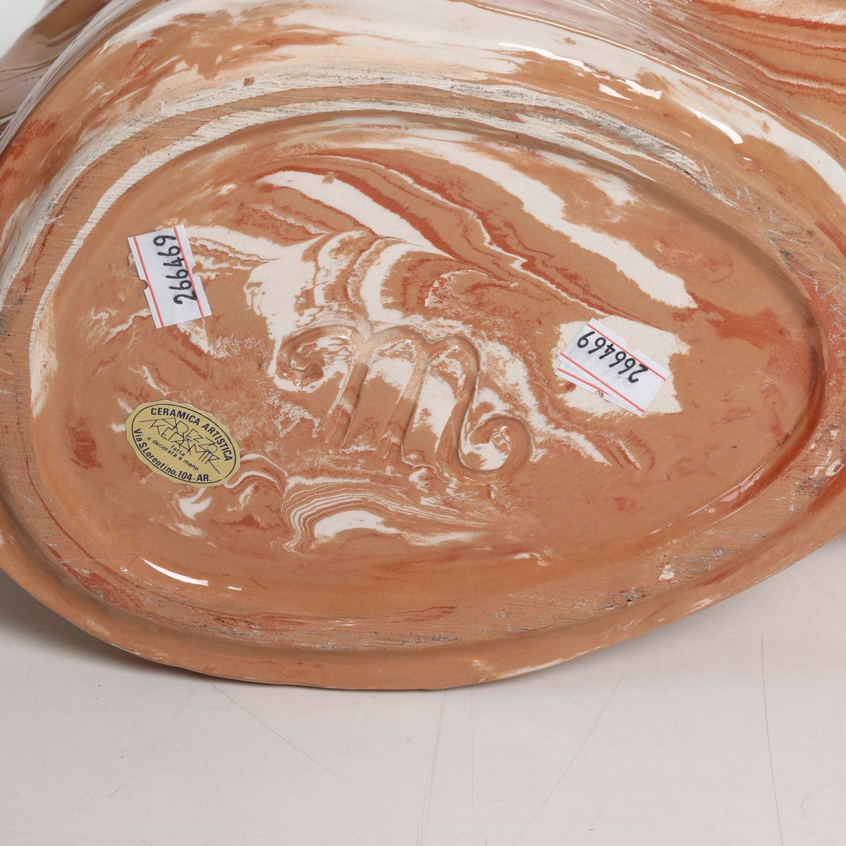 Due teste di cavallo, ceramica, Cm 40X13X28