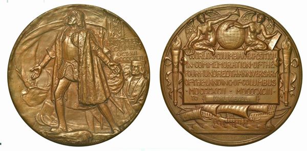 COLOMBO. Esposizione Italo-Americana 1892. Medaglia in bronzo.