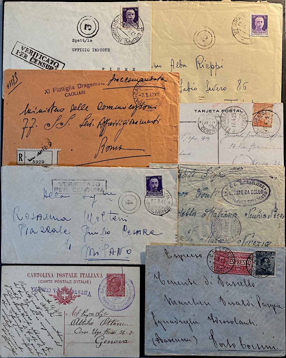 1888/1993, Marina Militare, Grande Collezione in 6 Volumi Contenenti Oltre 370 tra Cartoline e Bu...