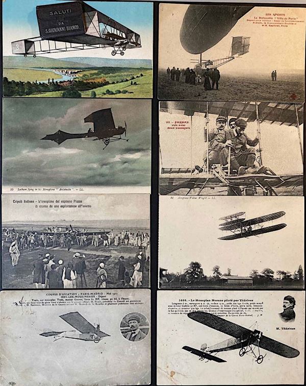 1905/1941, Posta Aerea. bella raccolta di oltre 60 cartoline italiane e francesi.
