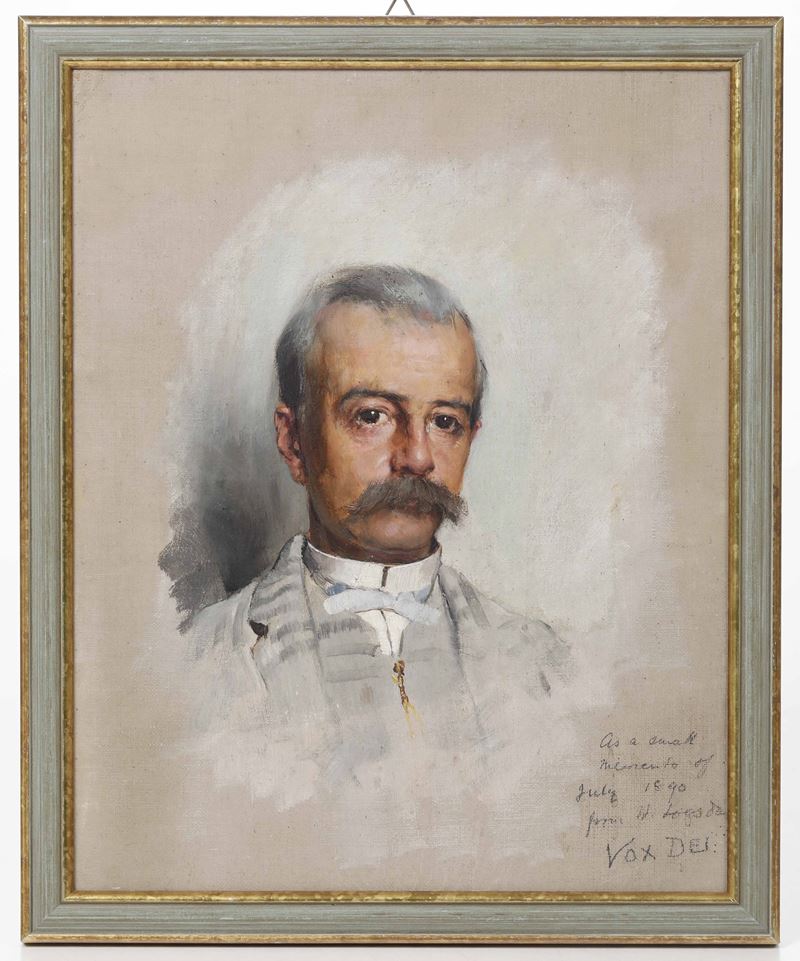 Pittore del XIX-XX secolo Ritratto di gentiluomo  - olio su tavoletta telata - Auction 19th Century Paintings - Cambi Casa d'Aste